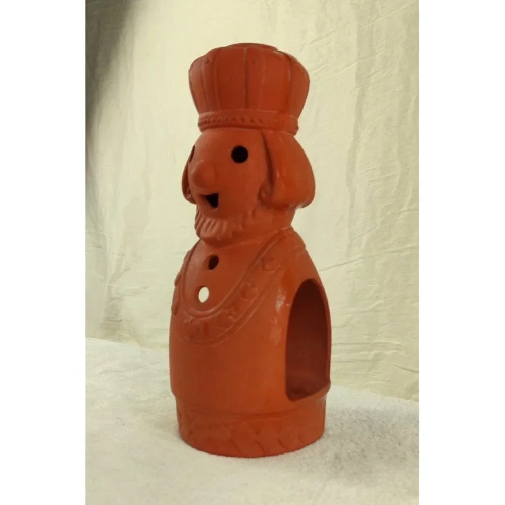 Terracotta Figural Candle Holder Pottery Tea Light VTG 70s Danish Modern Japan